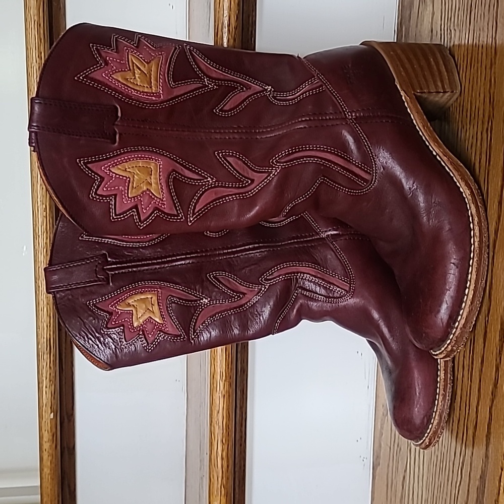Vintage Frye Floral Boots